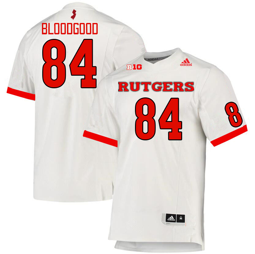 Men #84 Gunnison Bloodgood Rutgers Scarlet Knights College Football Jerseys Stitched Sale-White